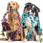 Feeko Dog Rope Toys for Large And Medium Aggressive Chewers, 2 Pack Heavy Duty Dog Rope Toy for Large Breed, Indestructible Dog Chew Toys, Tug of War Dog Toy, 100% Cotton Teeth Cleaning