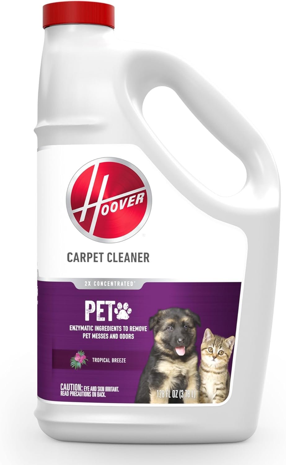 Hoover Paws & Claws Deep Cleaning Carpet Shampoo, Concentrated Machine Cleaner Solution for Pets, 128oz Formula, AH30933, White