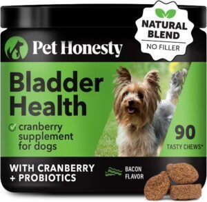 Pet Honesty Cranberry Bladder Health for Dogs – Contains Active Ingredients - Cranberry & D-Mannose to Help Support Dog Urinary Tract Health, Dog Bladder Support, & Kidney Support for Dogs (Bacon)