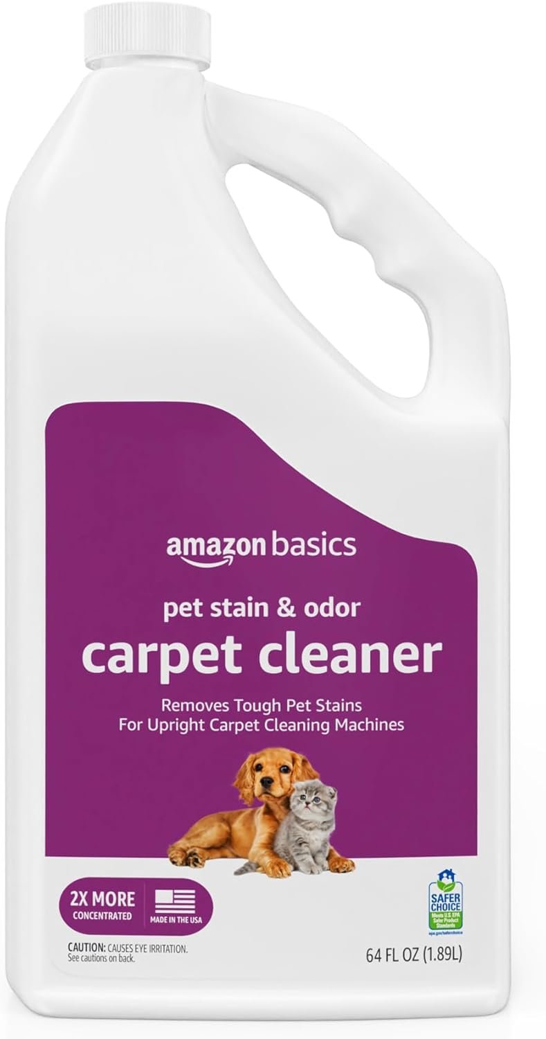 Amazon Basics Pet Stain & Odor Carpet Stain Remover Cleaner, Fresh Scent, 64 fl oz