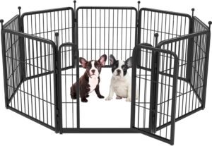 FXW Rollick Dog Playpen for Yard, RV Camping, 24 inch 8 Panels for Puppy and Small Dogs│Patented