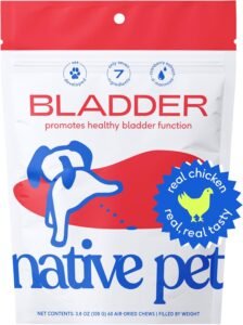 Native Pet Dog & Cat UTI Treatment - 60 Chicken Chews with Cranberry - Bladder Control for Urinary Tract Infection - UTI Medicine for Dogs - Urinary Tract Cat Food - Pet Health