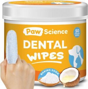 Dog Teeth Cleaning Wipes - Dental Finger Wipes for Cats & Dogs - Pet Toothbrush & Tooth Brushing Kit - Effective Teeth Cleaner