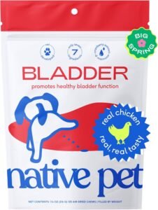 Native Pet Dog & Cat UTI Treatment - 120 Chicken Chews with Cranberry - Bladder Control for Urinary Tract Infection - UTI Medicine for Dogs - Urinary Tract Cat Food - Pet Health