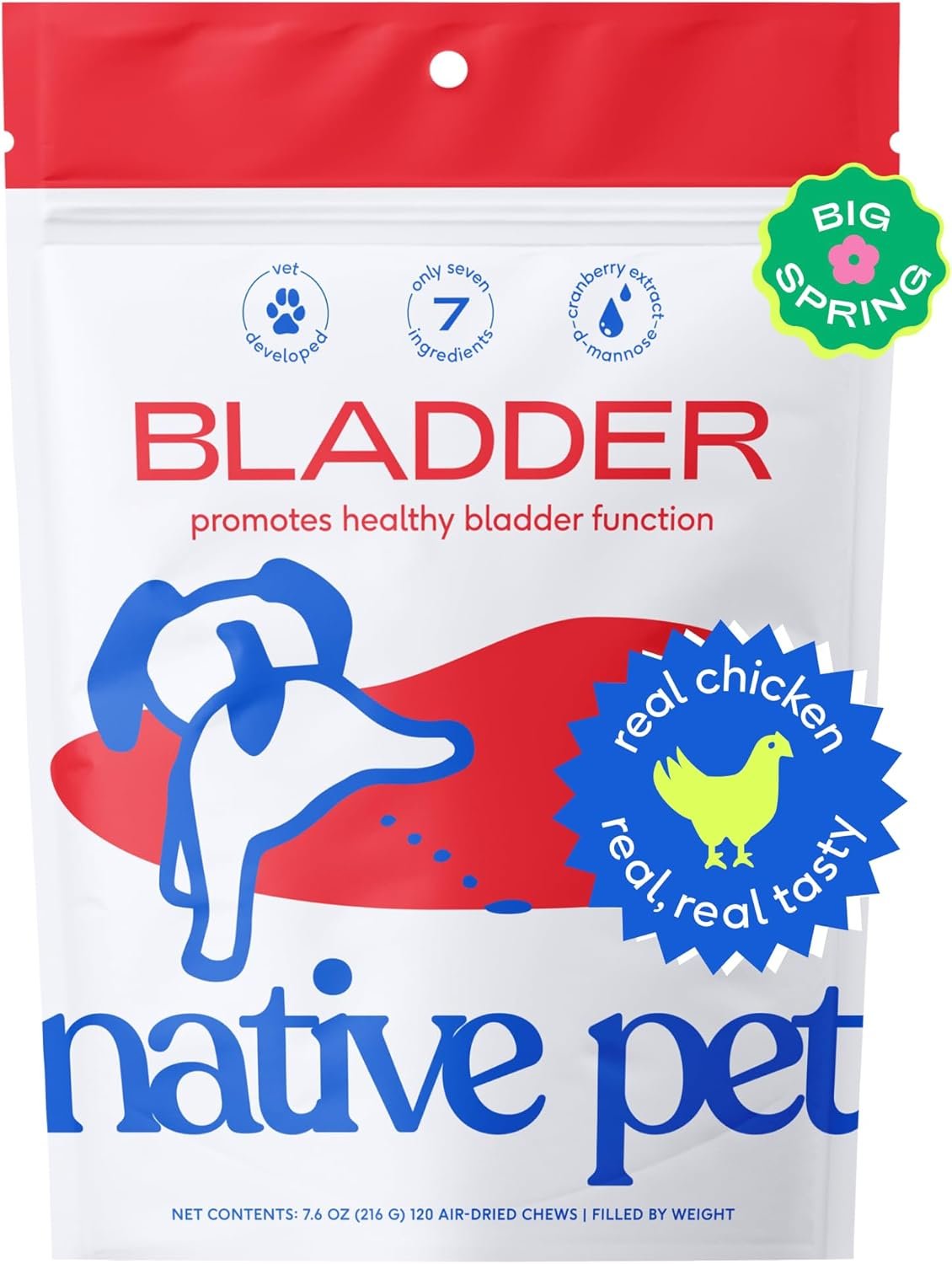Native Pet Dog & Cat UTI Treatment - 120 Chicken Chews with Cranberry - Bladder Control for Urinary Tract Infection - UTI Medicine for Dogs - Urinary Tract Cat Food - Pet Health