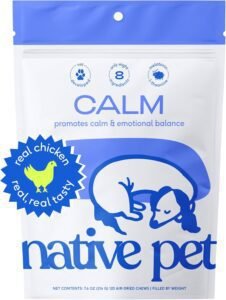 Native Pet Calm Dog Calming Chews - 120 Treats - Dog Melatonin for Small, Medium, Large Breeds – Natural Anxiety Relief, Calming & Sleep Aid – Puppy Essentials