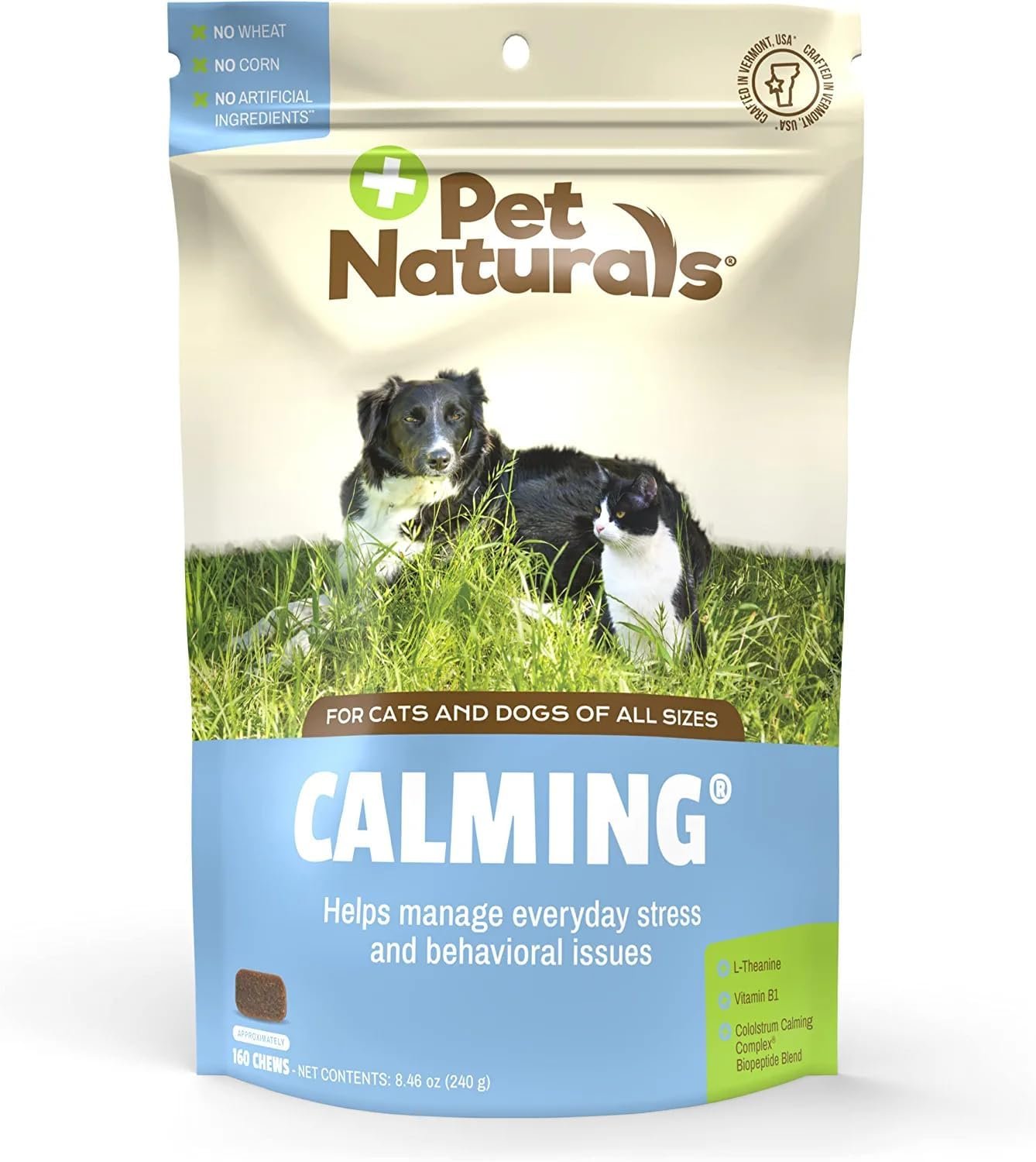 Pet Naturals Dog Calming Chews for Dog Anxiety Relief with Naturally Sourced Ingredients for Thunder, Quiet Moments at Home, Anxiety, Barking Calming Dog Treats, Chicken Flavor, 160 Chews