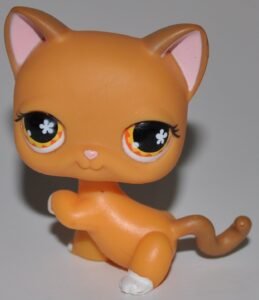 Shorthair #539 (Orange, Orange Eyes) - Littlest Pet Shop (Retired) Collector Toy - LPS Collectible Replacement Figure - Loose (OOP Out of Package & Print)