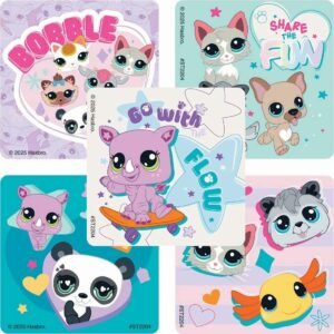 SmileMakers Littlest Pet Shop Cuties Stickers, 2.5 Inches, Multicolor, 100 Count