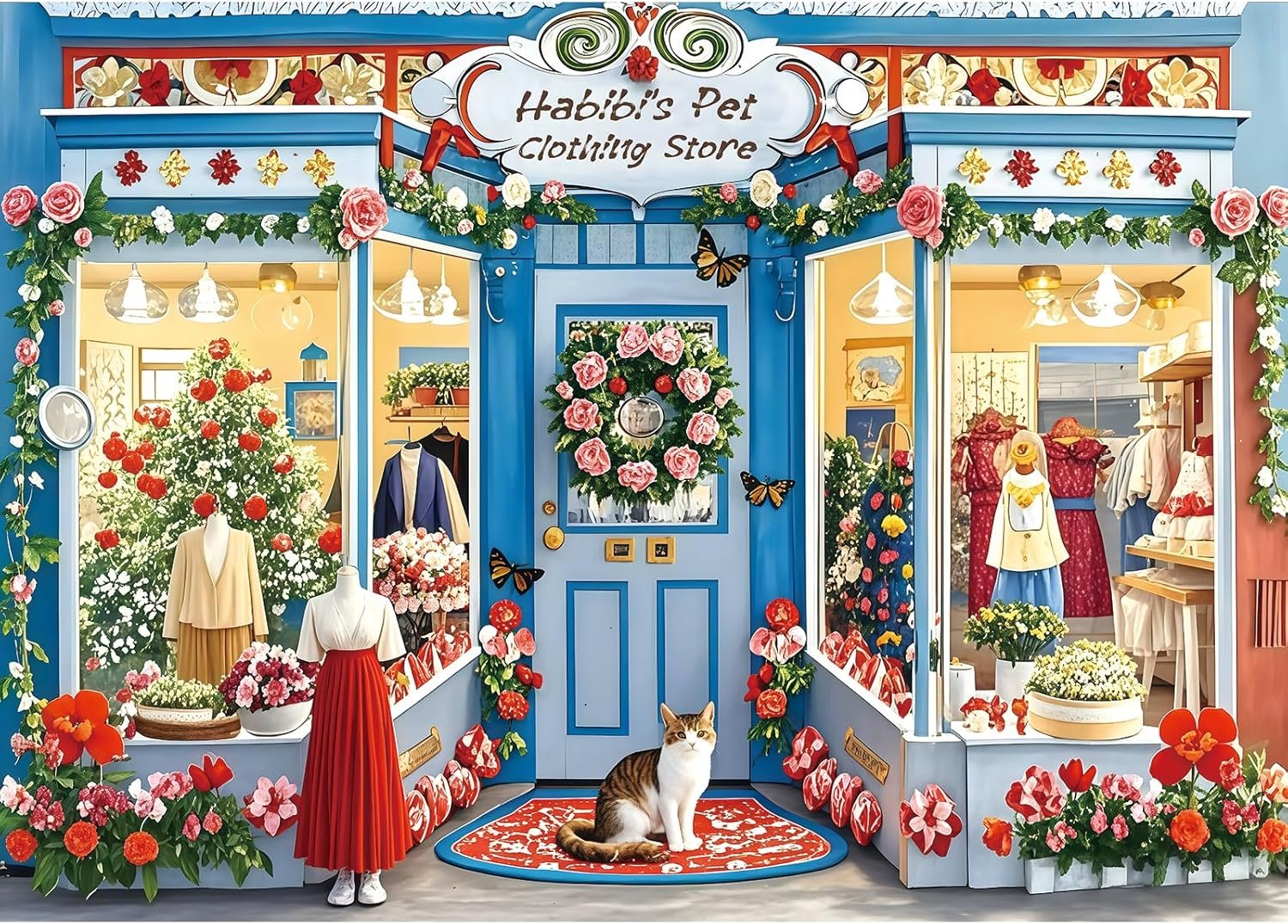 Vibrant Pet Shop 1000 Piece Puzzle for Adults, Fun Puzzles for Adults 1000 Pieces with HD Print & Poster, 27.5 * 19.7 in Dust Free, for Gifts Halloween Christmas Family Games Lovers