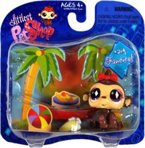 Littlest Pet Shop Exclusive Fanciest Single Pack Monkey (Red Bow and Banana)