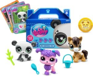 Littlest Pet Shop, Pet Surprise Three Pack - Gen 7, Pets #1 - #18, Authentic LPS Bobble Head Figure, Collectible Imagination Toy Animal, Kidults, Girls, Boys, Kids, Tweens Ages 4+